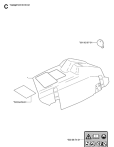 Cylinder Cover Diagram and Parts List for 346XP 20070500001-20071300000 Husqvarna Chainsaw