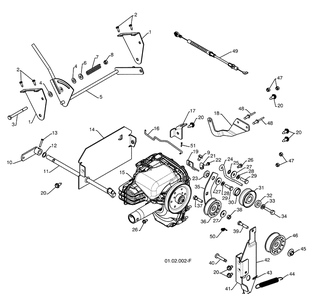Transmission Diagram and Parts List for 1330SBXLSB (96193004100)(2008-11) Husqvarna Snow Blower