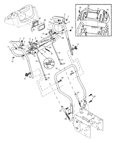 Handles Diagram and Parts List for 1027STE (954633545-A)(2003-07) Husqvarna Snow Blower