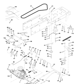 Drive Diagram and Parts List for LTH120 (954140003B)(1997-12) Husqvarna Lawn Mower