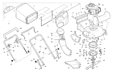 Repair Parts (A) Diagram and Parts List for 55B21HV (954223227-C)(2004-03) Husqvarna Lawn Mower