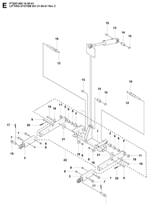 Mower Lift / Deck Lift Diagram and Parts List for PT26D (965160601)(2008-03) Husqvarna Lawn Mower