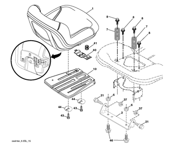Seat Diagram and Parts List for TS138M (96041042000)(2018-07) Husqvarna Lawn Tractor