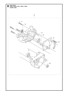 Crankcase Diagram and Parts List for 335FR  Husqvarna Brush Cutter