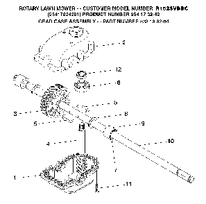 Gear Case Diagram and Parts List for R152SVBBC (95417024201, 954170242)(2005-02) Husqvarna Lawn Mower