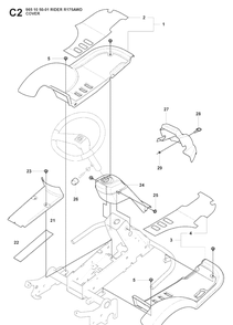 Cover 2 Diagram and Parts List for RIDER175AWD (965105001)(2008-06) Husqvarna Lawn Mower