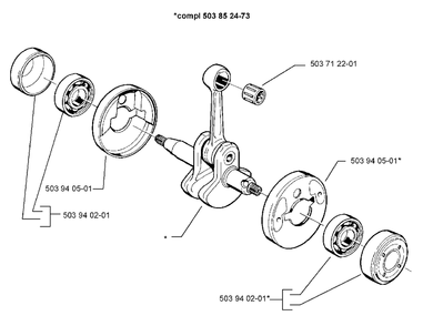 Rod Assembly Diagram and Parts List for 325LX 1999-03 Husqvarna Trimmer