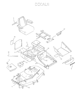 Decals Diagram and Parts List for IZE4821 (033600000 and Up)(2004-01) Husqvarna Lawn Mower