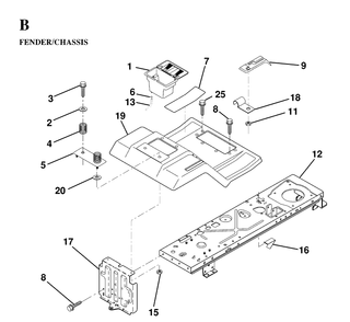 Chassis And Enclosures Diagram and Parts List for LTH130 (HE13H36D)(1997-03) Husqvarna Lawn Tractor