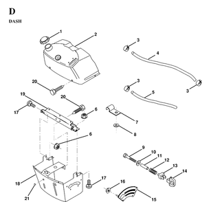 Dash Diagram and Parts List for LT130 (HE1336D)(1997-03) Husqvarna Lawn Tractor