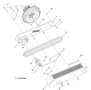 Belt Guard And Pulley Diagram and Parts List for SG13B (966042601)(2009-02) Husqvarna Stump Grinder