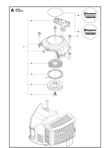 Starter Diagram and Parts List for 226HS75S  Husqvarna Hedge Trimmer