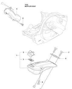 Muffler Diagram and Parts List for T435 2009-02 Husqvarna Chainsaw