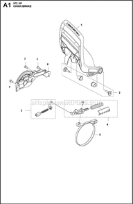 Chain Brake Diagram and Parts List for 572XPG  Husqvarna Chainsaw