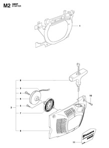 Starter Diagram and Parts List for 346XP 2011-01 Husqvarna Chainsaw