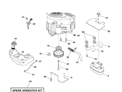 Engine Diagram and Parts List for LT2223A2 (96041014401)(2010-02) Husqvarna Lawn Tractor