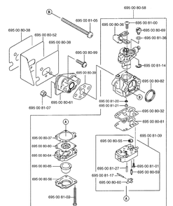 Carburetor Diagram and Parts List for 125BT 2003-07 Husqvarna Leaf Blower / Vacuum