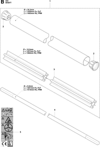 Shaft Diagram and Parts List for 355FX 20082700001-20192999999 Husqvarna Brush Cutter