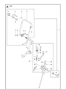 Throttle Controls Diagram and Parts List for KV960 2008-02 Husqvarna Lawn Tractor Accessories