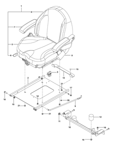Seat Diagram and Parts List for PZ29D 2011 Husqvarna Lawn Tractor