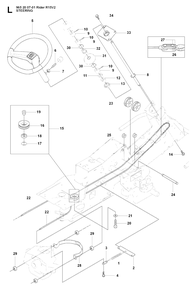 Steering Diagram and Parts List for R15-V2 (965200701)(2008-01) Husqvarna Lawn Tractor