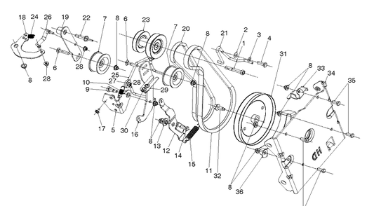 Chassis, Engine And Pulleys 2 Diagram and Parts List for ST430T (96193013402)(2020-06) Husqvarna Snow Blower