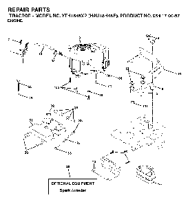 Engine Diagram and Parts List for YTH1848XP (HAU18H48E, 954170057)(2003-01) Husqvarna Lawn Tractor