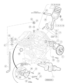 Crankcase And Crankshaft Diagram and Parts List for HUV4420G 2006-11 Husqvarna Lawn Tractor