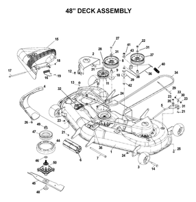 48-Inch/122cm Cutting Deck Diagram and Parts List for CZ4815KAA (968999219)(2003-05) Husqvarna Lawn Mower