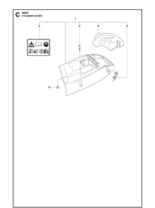 Cylinder Cover Diagram and Parts List for 365 20111900001-20135199999 Husqvarna Chainsaw