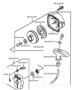 Starter Assembly Diagram and Parts List for 145BT 1997-05 Husqvarna Leaf Blower / Vacuum