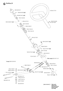 Steering Diagram and Parts List for PF18 (953522401)(2004-06) Husqvarna Lawn Tractor