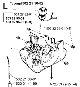 Crankcase Diagram and Parts List for 232RCAT 19954500001-Current Husqvarna Brush Cutter