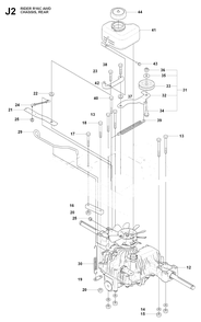 Transmission Diagram and Parts List for R16CAWD (966830301)(2009-04) Husqvarna Lawn Tractor