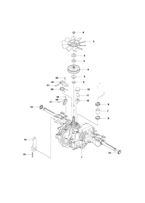 Transmission Diagram and Parts List for R15T (966414201)(2010-07) Husqvarna Lawn Tractor