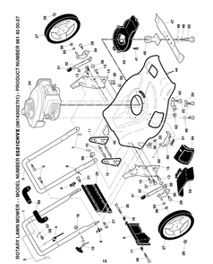 Frame Diagram and Parts List for 5521CHV (96143002701)(2007-03) Husqvarna Lawn Mower