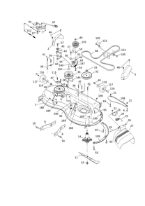 Mower Deck / Cutting Deck Diagram and Parts List for TS146  Husqvarna Lawn Tractor