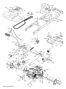 Drive Diagram and Parts List for TS354XD-2019  Husqvarna Lawn Tractor