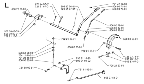 Controls Diagram and Parts List for R13BIO 1999-04 Husqvarna Lawn Tractor