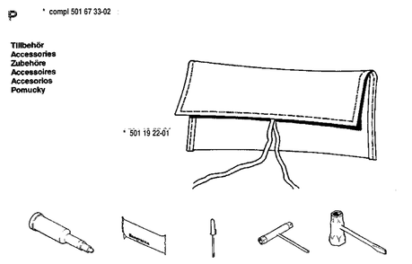 Accessories 2 Diagram and Parts List for 268 19910500001-19933600000 Husqvarna Chainsaw