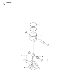 Piston And Crankshaft Diagram and Parts List for 150BT 20094000001-Current Husqvarna Leaf Blower / Vacuum