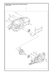 Short Block Diagram and Parts List for 550XP-XPG (Mark II)(TRIOBRAKE) Husqvarna Chainsaw