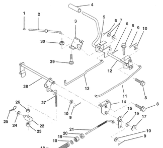 Brake / Rear Mower Lift Assembly Diagram and Parts List for LR120 (HU1236C)(954000582)(1993-01) Husqvarna Lawn Mower