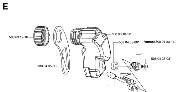 Oil Tank Diagram and Parts List for 317 20061900001-Current Husqvarna Chainsaw