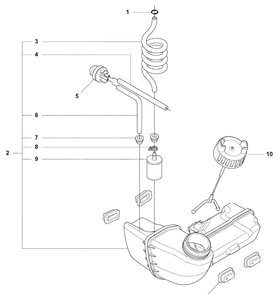 Fuel Tank / Air Purge Diagram and Parts List for 327P4 2008-03 Husqvarna Pole Saw