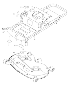 Part Location Diagram of 539111621 Husqvarna 48 FRONT BAFFLE WELDMT - L.H.