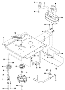 Engine Mounting, Guards And Muffler Diagram and Parts List for Z248F (96784480101)(2018-10) Husqvarna Lawn Mower
