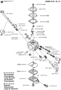 Carburetor Diagram and Parts List for 325HS99 (X-SERIES)(20030100001-20063600000) Husqvarna Hedge Trimmer