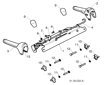 Handle 4 Diagram and Parts List for 5524ST (96191001614)(2013-08) Husqvarna Snow Blower