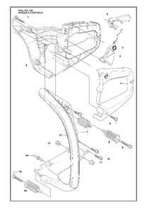 Handle And Controls Diagram and Parts List for 455ERANCHER 2009-10 Husqvarna Chainsaw
